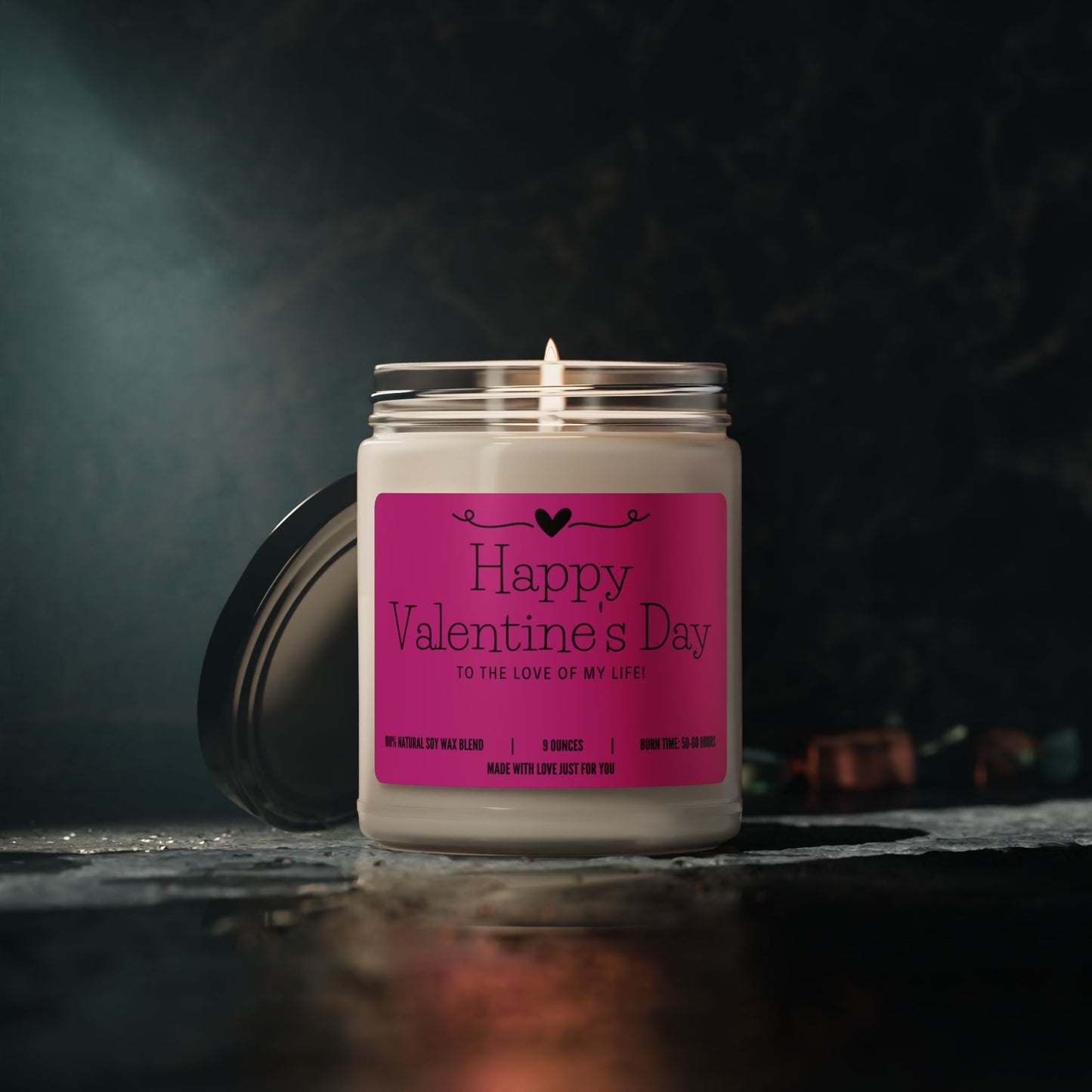 "Happy Valentine's Day to the Love of my Life!" Candle (add personalized message)