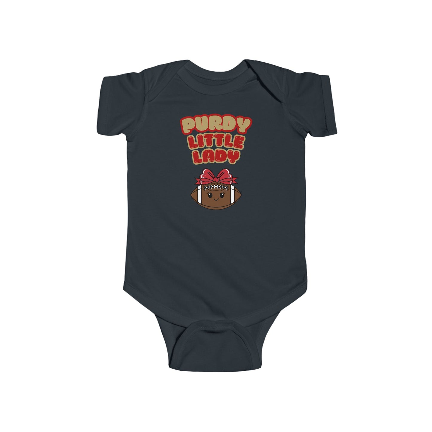 Black "Purdy Little Lady" Infant Bodysuit Onesie
