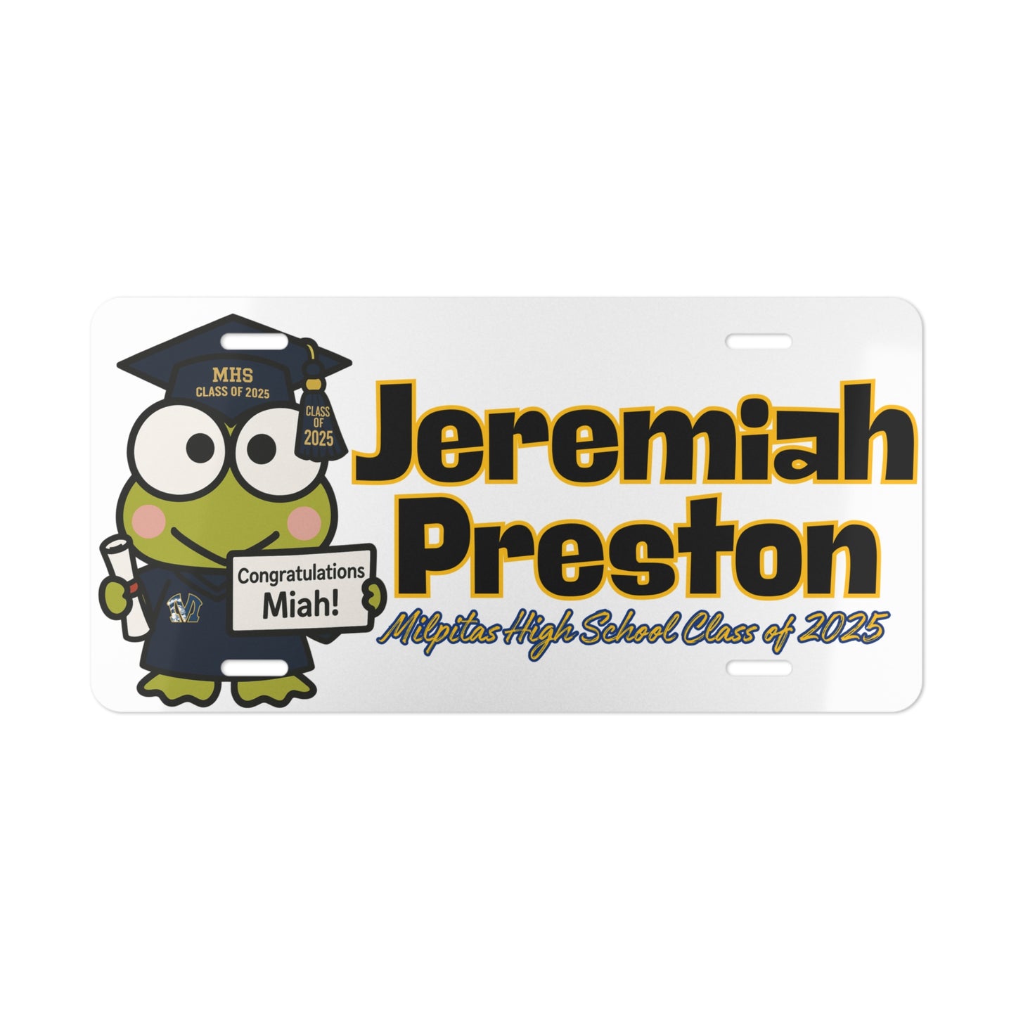 Customized License Plate for Jeremiah