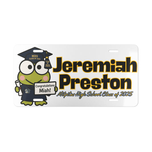 Customized License Plate for Jeremiah
