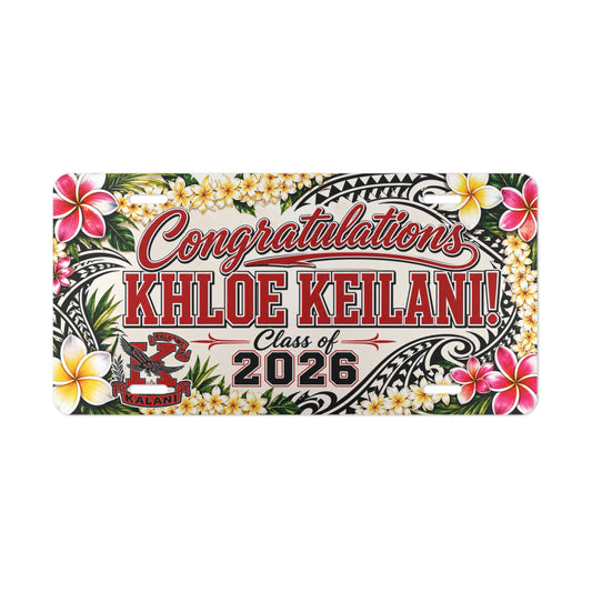 Customized License Plate for Khloe