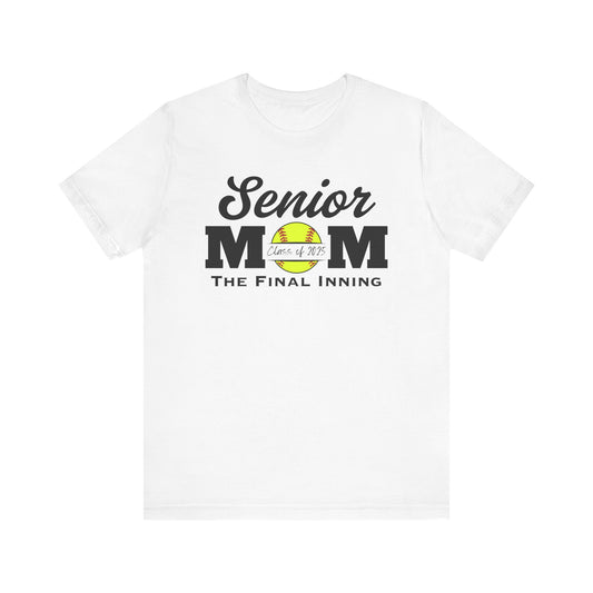 "Senior Softball Mom The Final Inning (all black)" Unisex Shirt