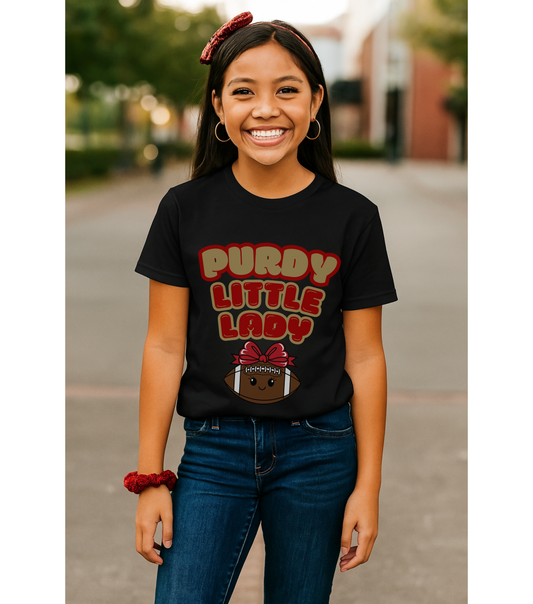 Black "Purdy Little Lady" Youth Tee