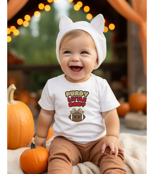 White "Purdy Little Baby" Infant Tee