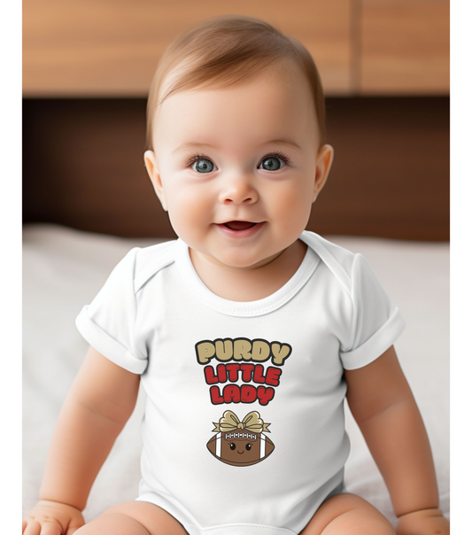 White "Purdy Little Lady" Infant Bodysuit Onesie
