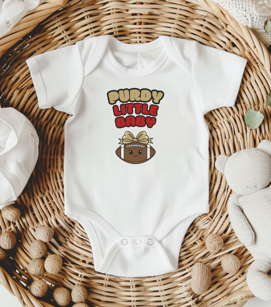 White "Purdy Little Baby" Infant Bodysuit Onesie