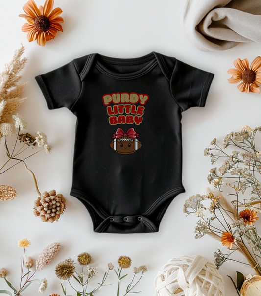 Black "Purdy Little Baby" Infant Bodysuit Onesie