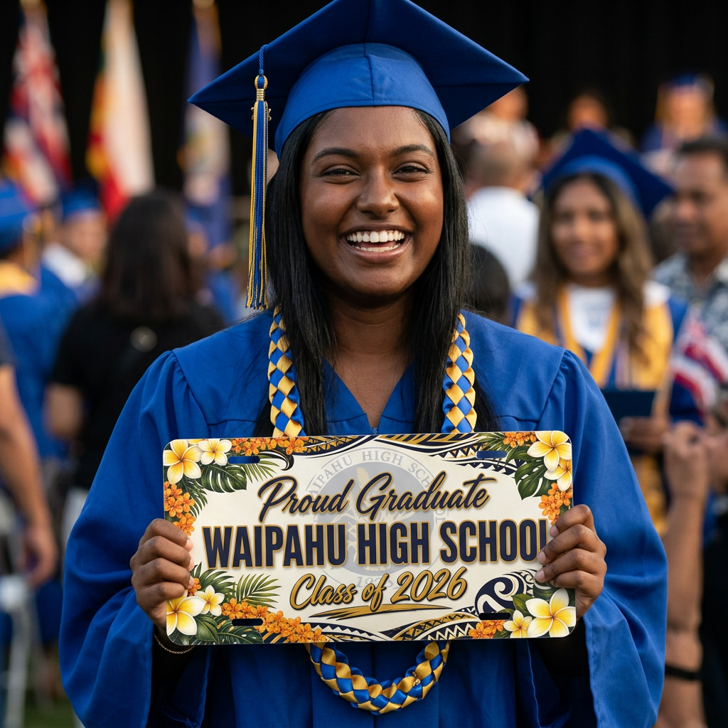 Proud Graduate Waipahu High School Class of 2026 License Plate