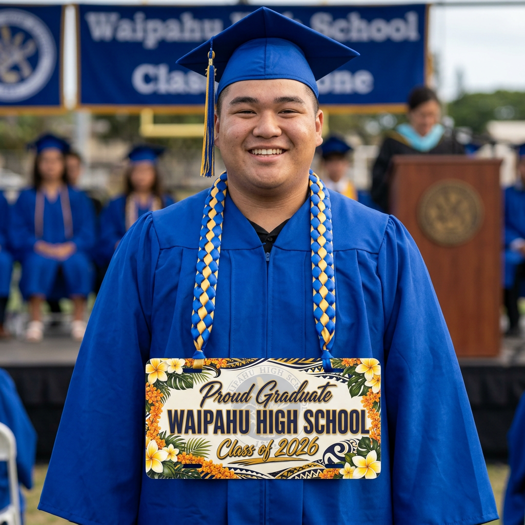 Proud Graduate Waipahu High School Class of 2026 License Plate