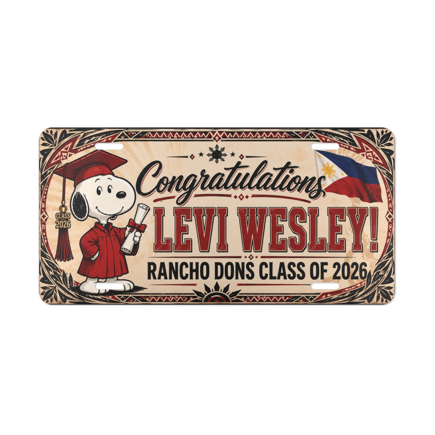 Customized License Plate for Levi 3