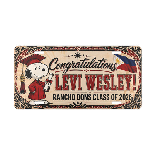 Customized License Plate for Levi 3