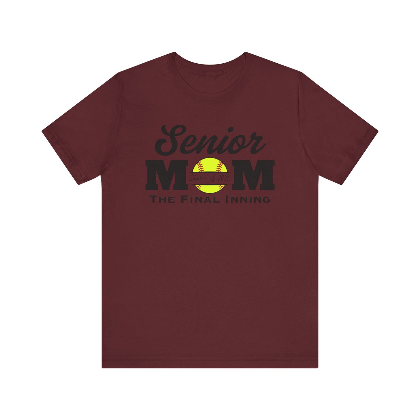 "Senior Softball Mom The Final Inning (all black)" Unisex Shirt