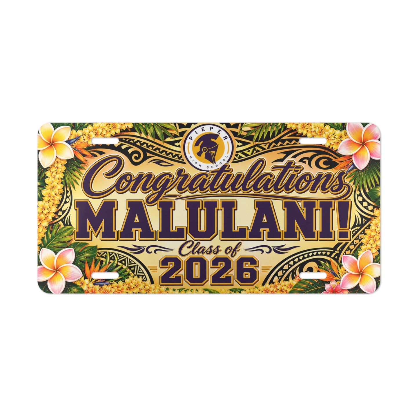 Customized License Plate for Malulani