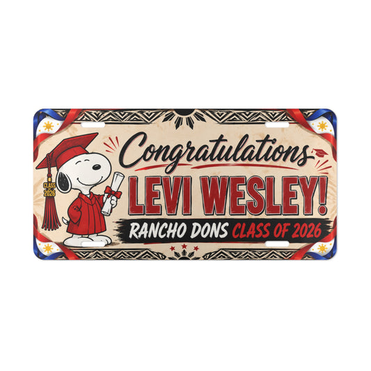 Customized License Plate for Levi 2