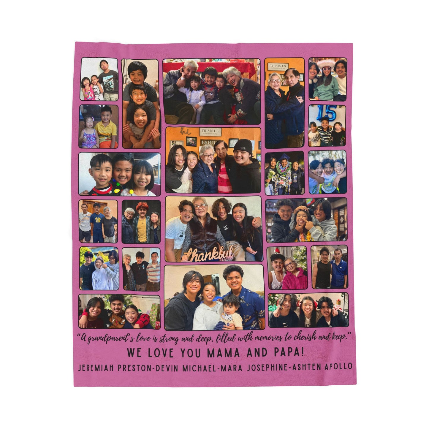 Personalized Collage Blanket for Mama T (60" x80")
