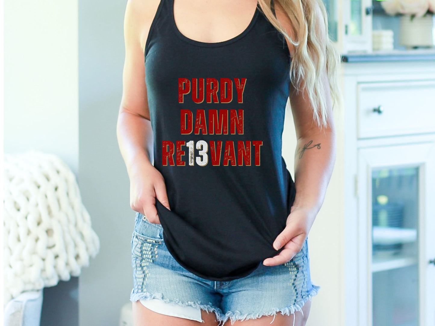 "Purdy Damn Re13vant" Racerback Tank Top