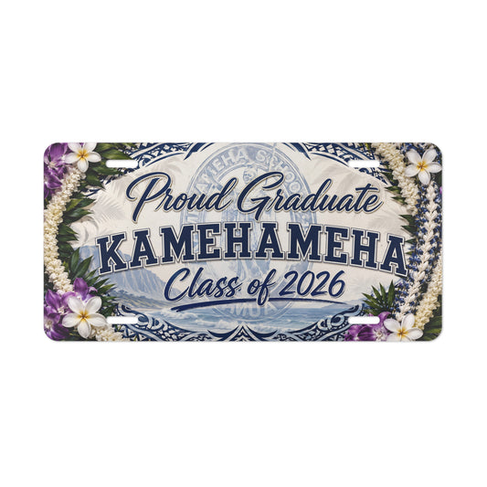 Proud Graduate Kamehameha High School Class of 2026 License Plate